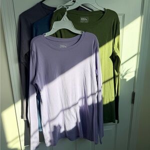 4-Eddie Bauer Women's Long Sleeve Tops - Purple, Green, Blue, Gray